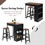 Costway 36014958 3 Pieces Bar Table Set with Storage