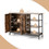 Costway 36042759 Industrial Kitchen Storage Cabinet with Open Shelves-Rustic Brown