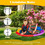 Costway 36257198 40 inch Saucer Tree Outdoor Round Platform Swing with Pillow and Handle-Multicolor