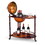 Costway 36420581 Vintage Globe Rolling Wine Bar Cart with Extra Shelf