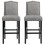 Costway 36782104 Set of 2 Counter Height Dining Side Barstools with Thick Cushion-Gray