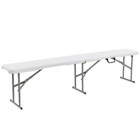 Costway 36921475 6 Feet Portable Picnic Folding Bench 550 lbs Limited with Carrying Handle
