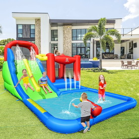 Costway 37021845 Inflatable Water Slide Kids with Ocean Balls and 780W Blower