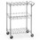 Costway 38024675 3-Tier Rolling Utility Cart with Handle Bar and Adjustable Shelves