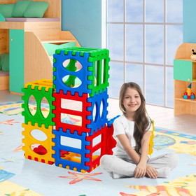 Costway 38207956 32 Pieces Big Waffle Block Set Kids Educational Stacking Building Toy