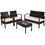 Costway 38571249 4 Pieces Patio Ratten Conversation Set with Loveseat Sofas and Coffee Table