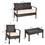 Costway 38571249 4 Pieces Patio Ratten Conversation Set with Loveseat Sofas and Coffee Table