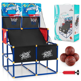Costway 38691547 Kids Arcade Basketball Game Set with 4 Basketballs and Ball Pump