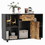 Costway 38794526 48 Inch Industrial Buffet Sideboard with 4 Open Cubbies