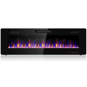 Costway 38904617 60 Inch Ultra Thin Electric Fireplace with 2 Heat Settings