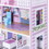 Costway 38925701 28 Inch Pink Dollhouse with Furniture