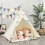 Costway 39025647 Foldable Kids Canvas Teepee Play Tent