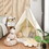 Costway 39025647 Foldable Kids Canvas Teepee Play Tent