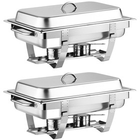 Costway 39408521 2 Packs Stainless Steel Full-Size Chafing Dish
