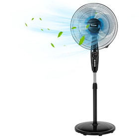 Costway 39571860 16 Inches Adjustable Height Fan with Quiet Oscillating Stand for Home and Office