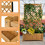 Costway 39817526 Planter Raised Bed with Trellis for Plant Flower Climbing-Orange
