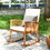 Costway 39872510 Outdoor Acacia Wood Rocking Chair with Detachable Washable Cushions