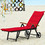 Costway 40523819 Folding Patio Rattan Lounge Chair with Wheels-Red