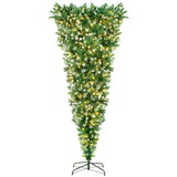 Costway 40896153 7.5 Feet Pre-Lit Snowy Upside Down Christmas Tree 1100 Tips