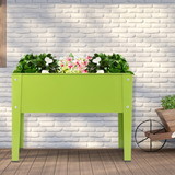 Costway 41235670 24.5 x 12.5 Inch Outdoor Elevated Garden Plant Stand Flower Bed Box