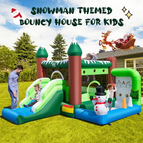 Costway 41635298 Inflatable Christmas Bouncy House with 735w Blower