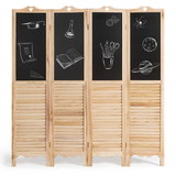 Costway 42069753 4-Panel Folding Privacy Room Divider Screen with Chalkboard