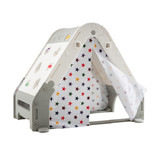 Costway 42139675 Kid's Triangle Climber with Tent Cover and with Climbing Wall-Gray
