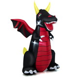 Costway 42687195 8 Feet Halloween Inflatable Fire Dragon  Decoration with LED Lights