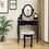 Costway 43028176 Vanity Makeup Table Set Bedroom Furniture with Padded Stool