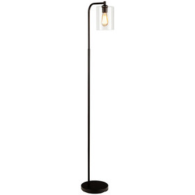 Costway 43180972 Industrial Floor Lamp with Glass Shade-Black