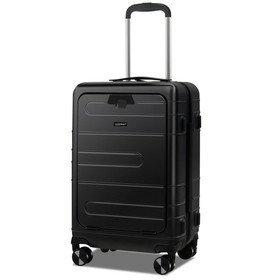 Costway 43298761 20 Inch Carry-on Luggage PC Hardside Suitcase TSA Lock with Front Pocket and USB Port-Black