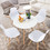 Costway 43625870 Round Modern Dining Table with Solid Wooden Leg-White