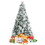 Costway 43951782 6 Feet Snow Flocked Christmas Tree with Pine Cone and Red Berries