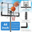Costway 43972851 Basketball Hoop with 5.4-6.6FT Adjustable Height and 50" Backboard-Black