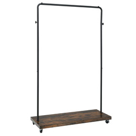 Costway 45371690 Heavy Duty 2 in 1 Clothes Stand Rack with Lockable Casters
