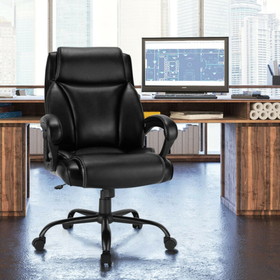 Costway 45390871 400 Pounds Big and Tall Adjustable High Back Leather Office Chair Task Chair