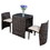 Costway 45603871 3 Pieces Cushioned Wicker Patio Bistro Set with No Assembly Needed