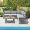 Costway 45698123 4 Pieces Aluminum Patio Furniture Set with Thick Seat and Back Cushions-Gray
