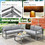 Costway 45698123 4 Pieces Aluminum Patio Furniture Set with Thick Seat and Back Cushions-Gray