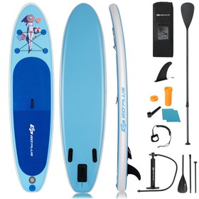 Costway 45730269 10 Feet Inflatable Stand Up Paddle Board with Adjustable Paddle Pump