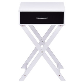 Costway 46139027 Campaign Style Modern X-Shape Accent Side End Table
