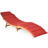 Costway 46172058 Folding Patio Lounge Chair with Double-Sided Cushioned Seat