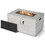 Costway 46193025 43 Inch Rectangular Concrete Propane Fire Pit Table with Lava Rocks and Cover 50 000 BTU-Gray