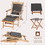 Costway 46238195 2 Pieces Patio Rattan Folding Lounge Chair with Acacia Wood Table