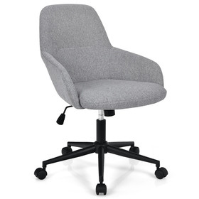 Costway 46357192 Fabric Home Office Chair with Rocking Backres-Gray
