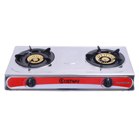 Costway 46539071 Stainless Steel 2 Burners Gas Stove