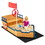 Costway 47059168 Kids Pirate Boat Wooden Sandbox Children Outdoor Playset