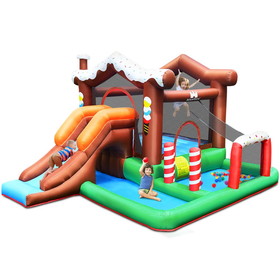 Costway 47085296 Kids Inflatable Bounce House Jumping Castle Slide Climber Bouncer Without Blower