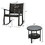 Costway 47253098 3 Pieces Patio Rattan Furniture Set with Coffee Table and Rocking Chairs