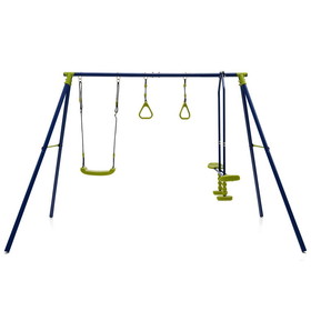 Costway 47368295 3-in-1 Outdoor Swing Set for Kids Aged 3 to 10